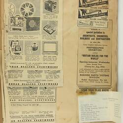 Scrapbook - Kodak Australasia Pty Ltd, Advertising Clippings, 'Daily Advertisements from October 1955', Abbotsford, Oct1955 - Dec 1957