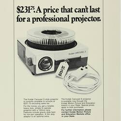 Scrapbook - Kodak Australasia Pty Ltd, Advertising Proofs, 'Audio-Visual', Coburg, circa 1970s