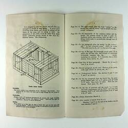 Open pamphlet with diagram and text