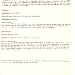 Third page of typed game descriptions in black ink on paper