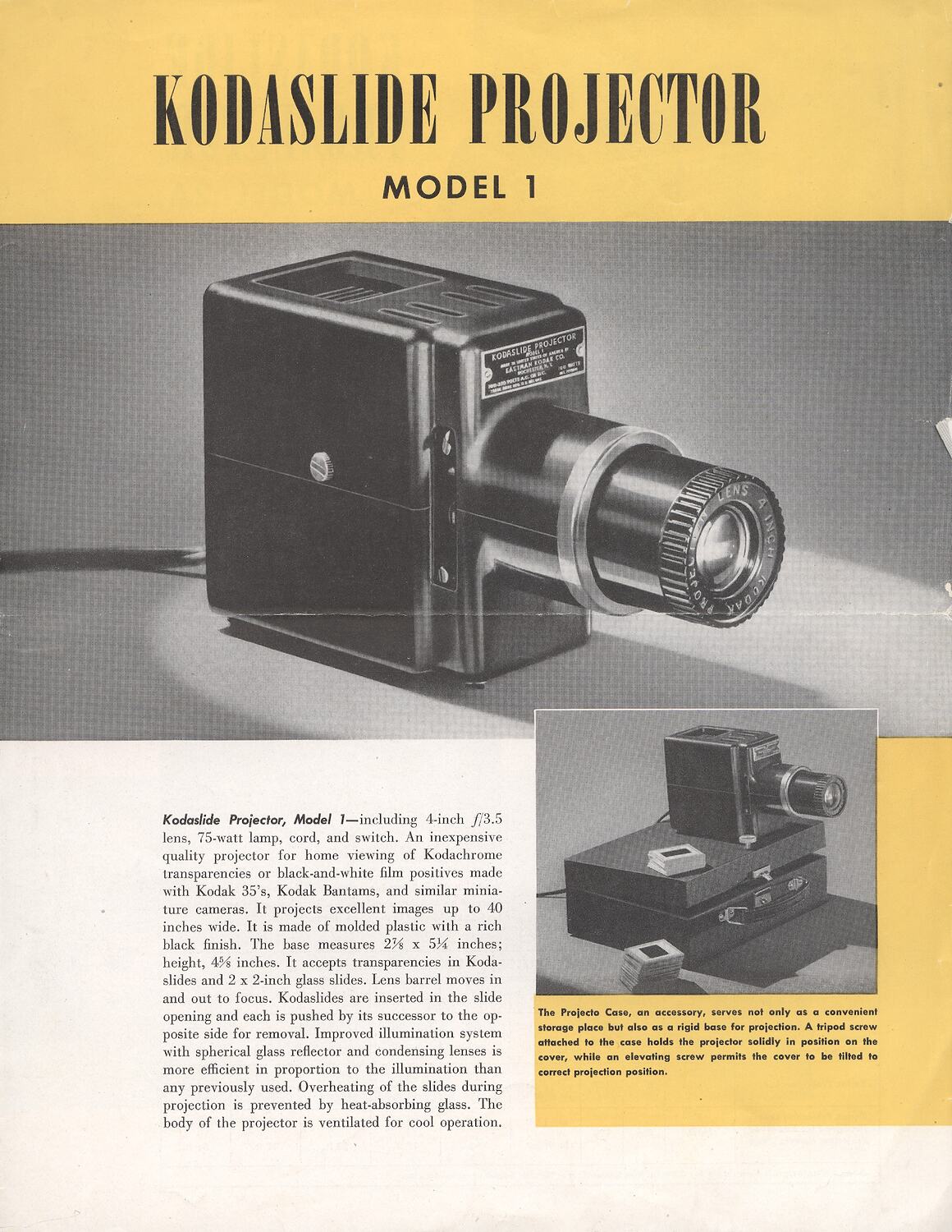 Publicity Leaflet Eastman Kodak, 'Kodaslide Projector Model 1', 1945