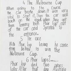 Letter - My Story of Phar Lap, Unknown, 1999 (Page 2 of 2)