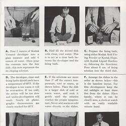 Six-part instructions with photographic illustrations.
