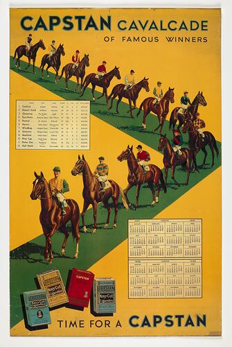 Poster - Capstan Cavalcade of Famous Winners, 1937-1938