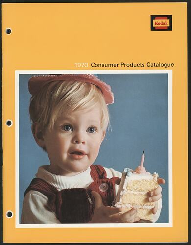 Cover page with photograph of girl and cake.