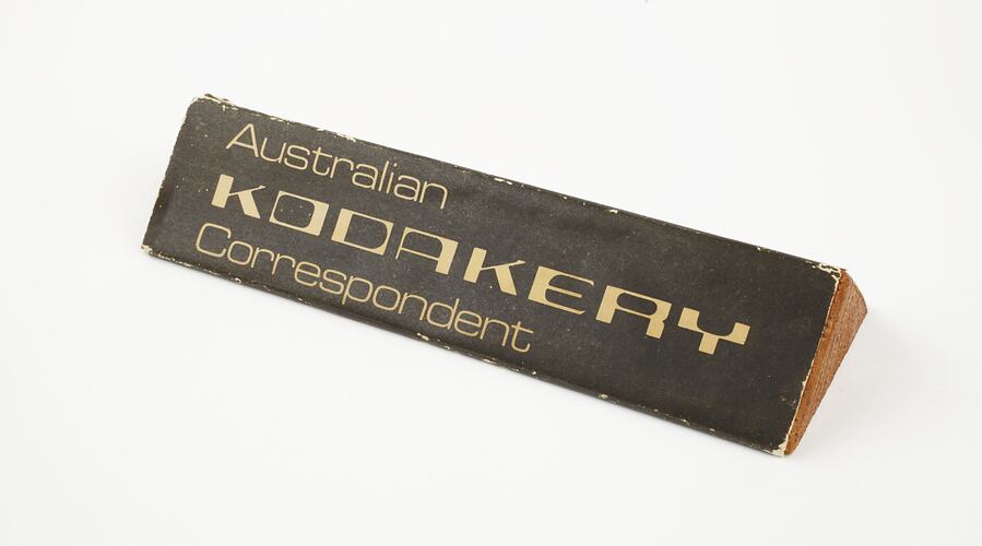 Desk Sign - Kodak Australasia Pty Ltd, Ron Williamson, 'Australian Kodakery Correspondent', circa 1980s
