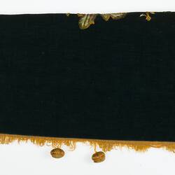 Handkerchief Sachet - Dark Green Velvet, Appliqued