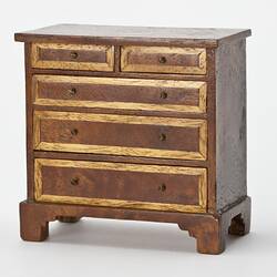 Chest of Drawers - Oak Bedroom, Dolls' House, 'Pendle Hall', 1940s