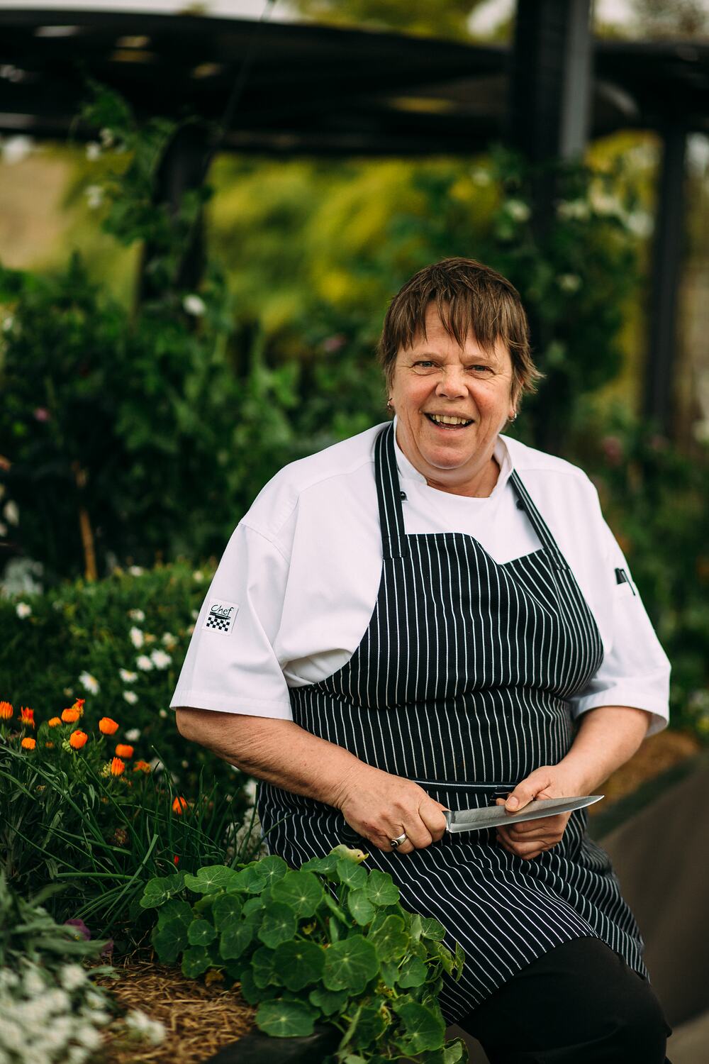 Digital Photograph - Janet Jeffs, Chef and Farmer, in Kitchen Garden ...