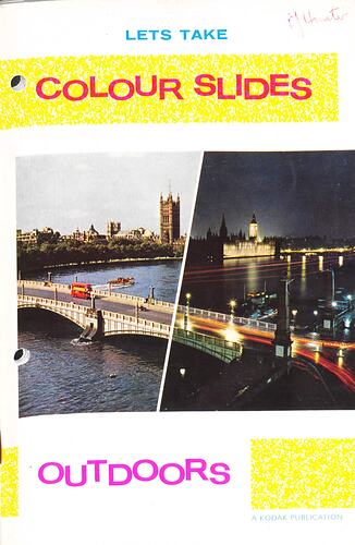 Cover page with the same city scene taken during the day and at night.