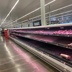 Digital Photograph - Empty Aisles, Sausages & Pork, LaManna Supermarket, Essendon Fields, March 2020
