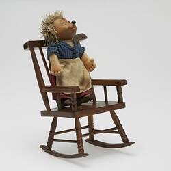 Miniature Rocking Chair & Hedgehog Doll - Mirka Mora, circa 1960s