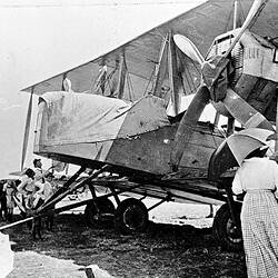 Negative - Sir Keith Smith's Vickers Vimy Aircraft at 'Portland Downs' Station, Isisford District, Queensland, 1920