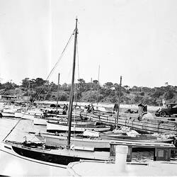Negative - Boats Moored at Mornington Pier, Mornington, Victoria, 1930