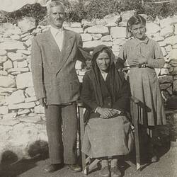 Digital Photograph - Evanthia Dimitrakopoulos & Parents Ambrosios & Konstandina, Greece, circa 1940s