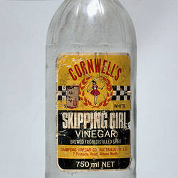 Bottle - Cornwall's White 'Skipping Girl' Vinegar, Champion's Vinegar Company, 750ml, circa 1975-1985