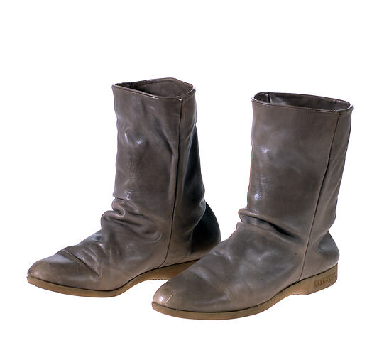 Pair of Boots - Beige Leather