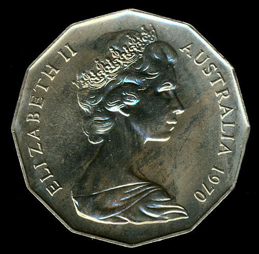 Coin - 50 Cents, Captain James Cook Bicentenary, Australia, 1970