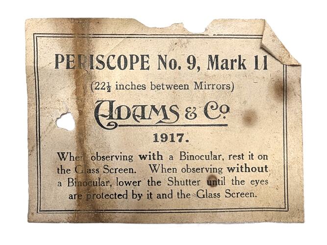 Printed paper label.