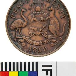 Token - 1 Penny, 'Peace & Plenty', Victoria, Australia, 1859