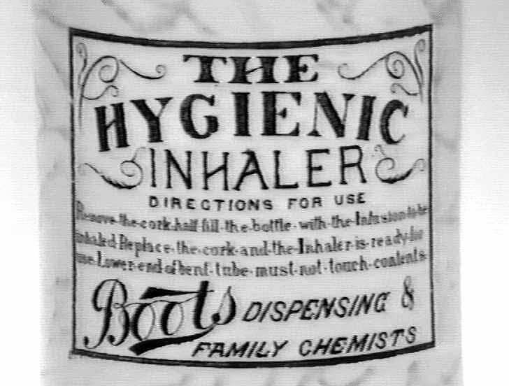 Inhaler Boots Dispensing & Family Chemists, Hygienic Inhaler, circa 1920s