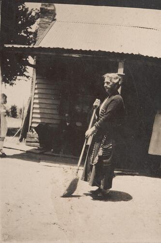 Digital Photograph - 'Grandma Hooper ... Aged 77', Sweeping Backyard, Deepdene, 1924