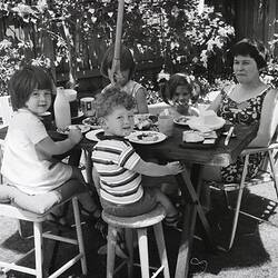 Digital Photograph - Family Celebrating Birthday in Backyard, Port Melbourne, 1970-1979