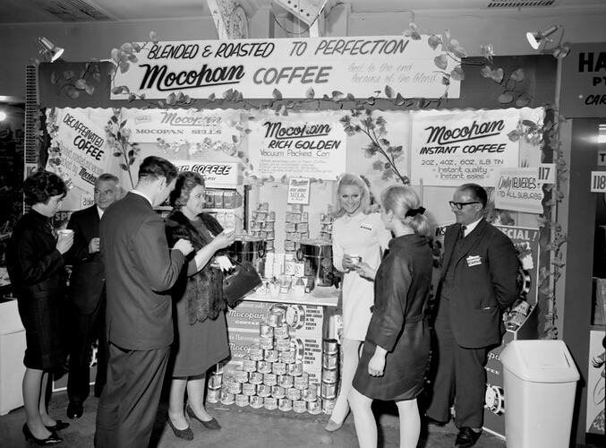 Negative - Mocopan Coffee Display Stand at St. Kilda Town Hall, 1967