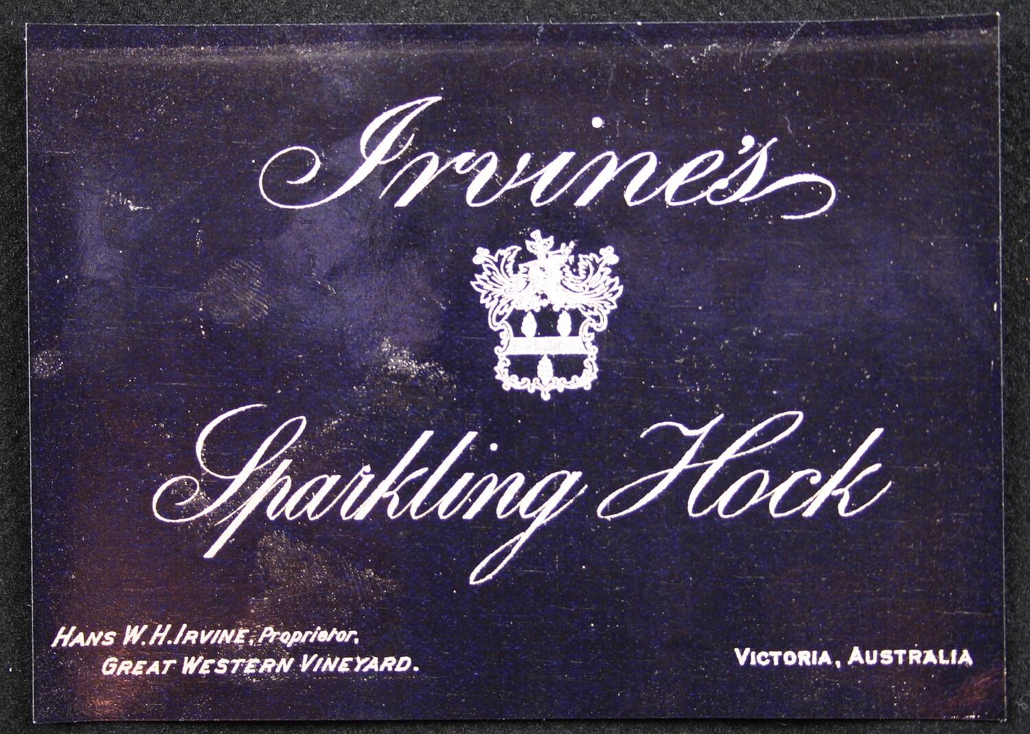 Wine Label Great Western Winery Sparkling Hock 1888 1918