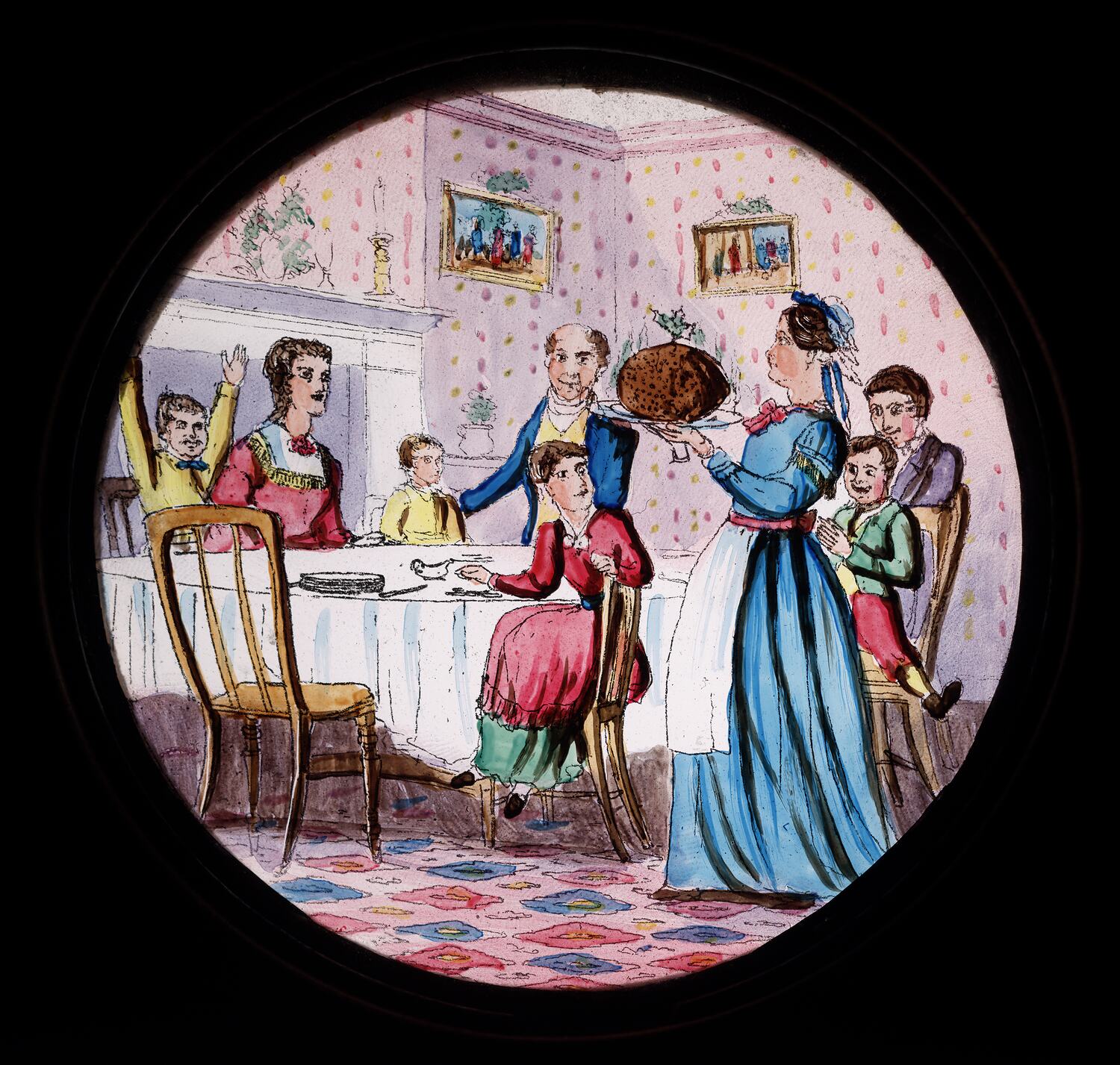 Lantern Slide A Christmas Carol, 'Bob Cratchit's Christmas Dinner