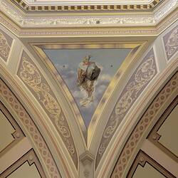 Pendentive figure, Mars. Detail of Interior Following Restoration, Royal Exhibition Building, Melbourne, Victoria, 2001