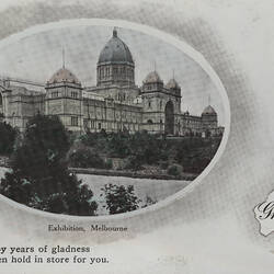 Postcard - South West Facade, Exhibition Building, Marlborough Art Company, Melbourne, 1913