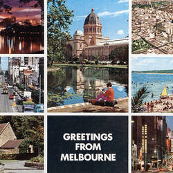 Postcard - Royal Exhibition Building & Views of Melbourne, Biscay Greetings, Melbourne, circa 1990