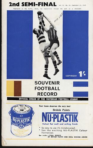 Football Record - 2nd Semi-Final 21/09/1963