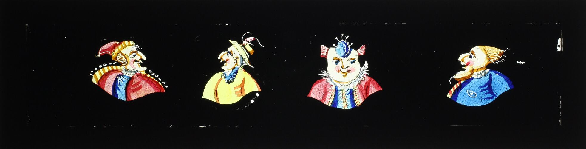 Lantern Slide - Head and Shoulders of Four Figures, 1820-1860