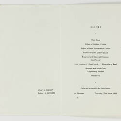 Menu - SS Orontes, Queen Mary II