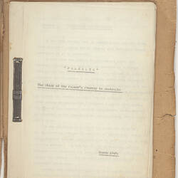 Journal - Typed Manuscript, Palmer Family Migrant Voyage, England to Australia, 1947