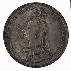 Coin - Shilling, Queen Victoria, Great Britain, 1887 (Obverse)