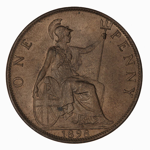 Coin - Penny, Queen Victoria, Great Britain, 1898 (Reverse)
