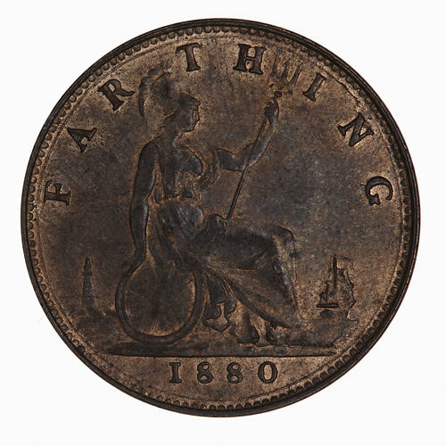 Coin - Farthing, Queen Victoria, Great Britain, 1880 (Reverse)