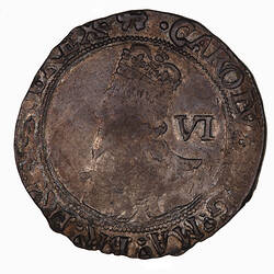 Coin - Sixpence, Charles I, Great Britain, 1638-1639 (Obverse)