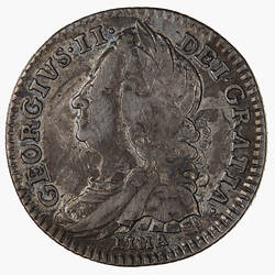 Coin - Sixpence, George II, Great Britain, 1746 (Obverse)