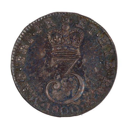 Coin - Threepence, George III, Great Britain, 1800 (Reverse)
