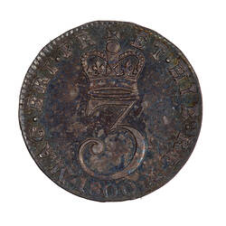 Coin - Threepence, George III, Great Britain, 1800 (Reverse)