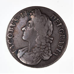 Coin - Crown, James II, Great Britain, 1688 (Obverse)