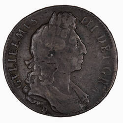 Coin - Halfcrown, William III, Great Britain, 1696 (Obverse)