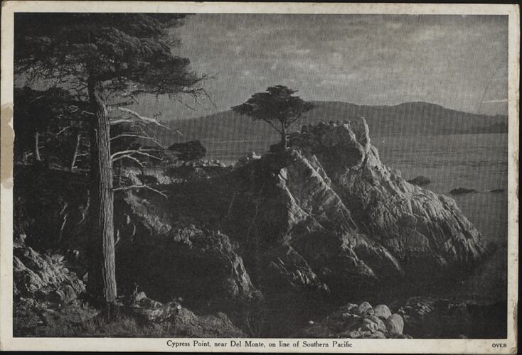 Postcard - 'Cypress Point, near Del Monte, on Line of Southern Pacific'