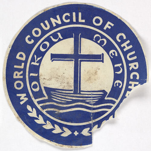 Baggage Label - World Council of Churches, circa 1950s