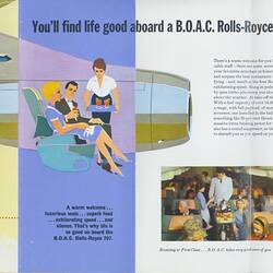 Illustrated promotional brochure for air travel.