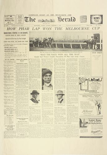 Front cover of a newspaper.